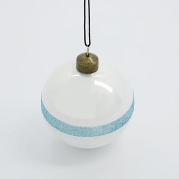 Stripe Christmas Bauble Ø8 cm - Light blue - House Doctor