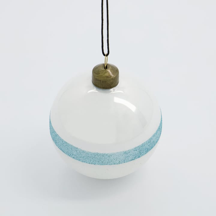 Stripe Christmas Bauble Ø8 cm, Light blue House Doctor