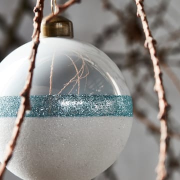 Stripe Christmas Bauble Ø8 cm - Light blue - House Doctor