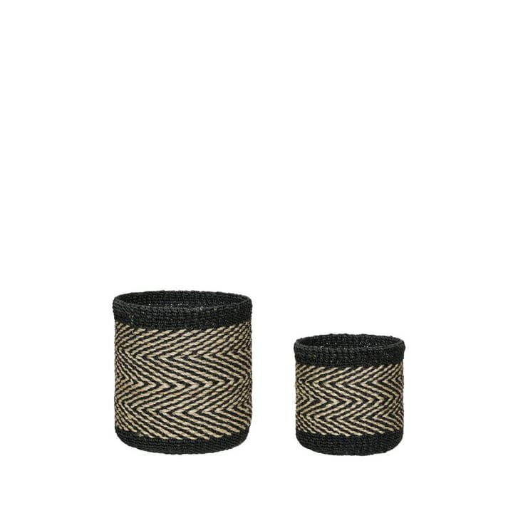 Criss Cross baskets 2-pack - Nature-black - Hübsch