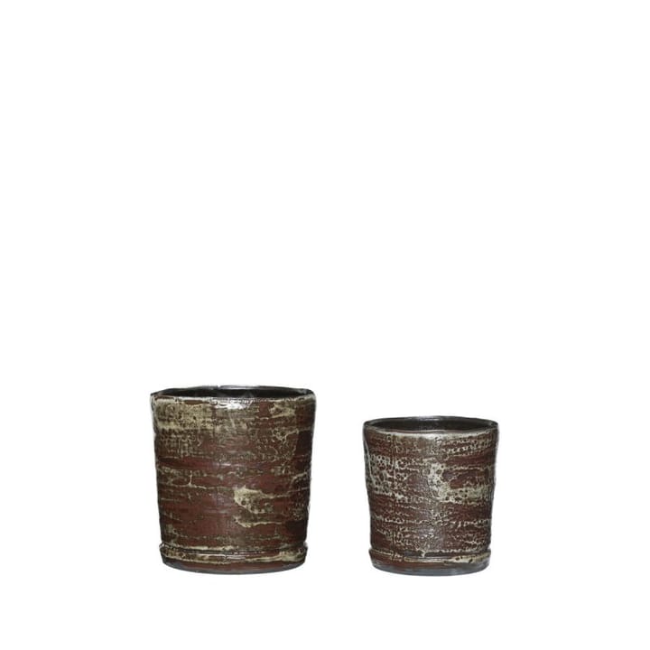 Fossil pots 2-pack - Red - Hübsch