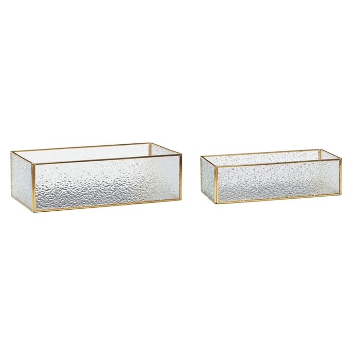 Glass box 2-pack, Brass-clear Hübsch