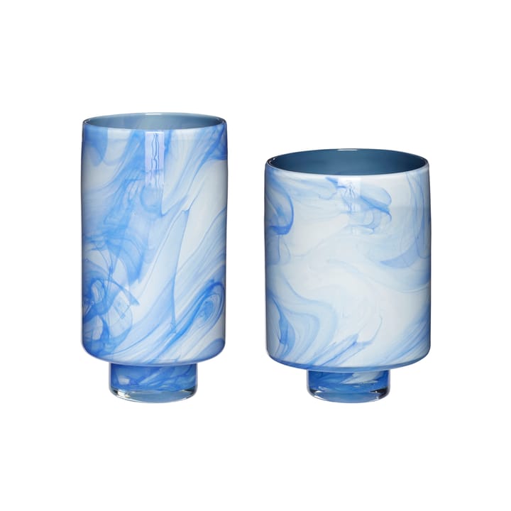 Hübsch vase 2-pack, White-blue Hübsch