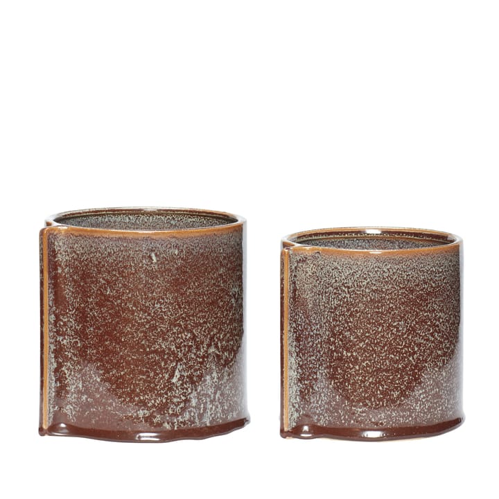 Pot 2-pack, Brown Hübsch