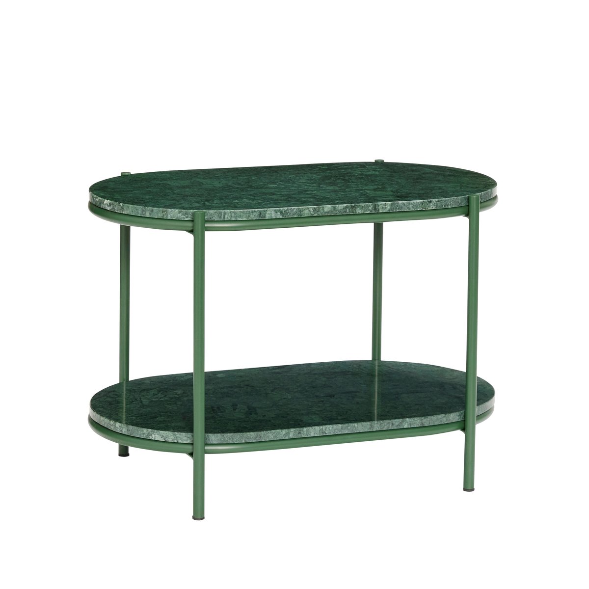 Hübsch Side table 58x40 cm Metal-green-marble