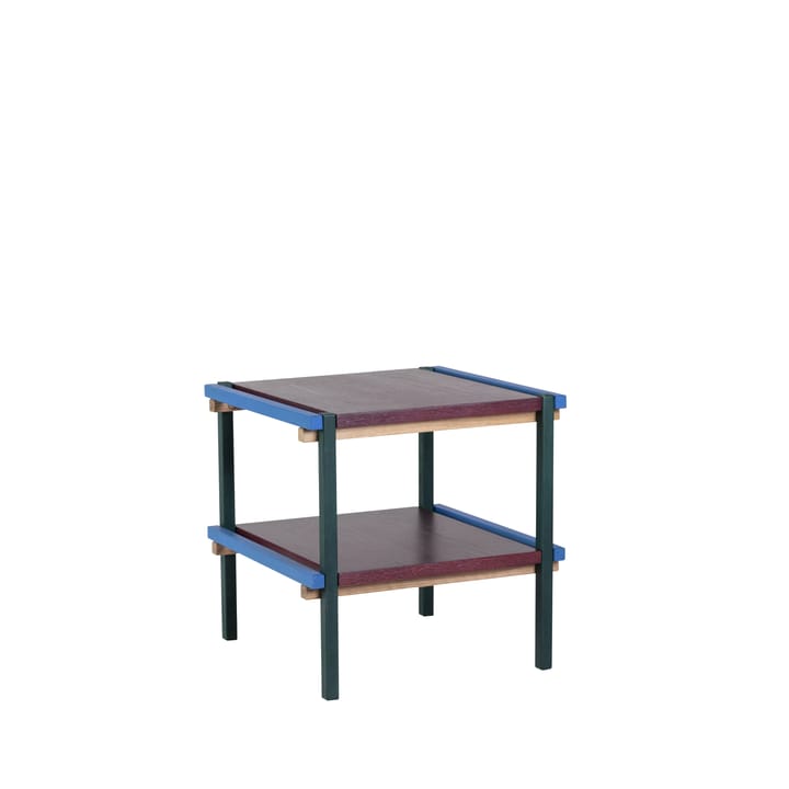 Square side table 40x40 cm - Blue-burgundy - Hübsch