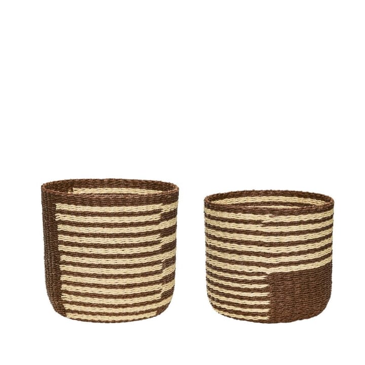 Twine baskets 2-pack - Brown-beige - Hübsch