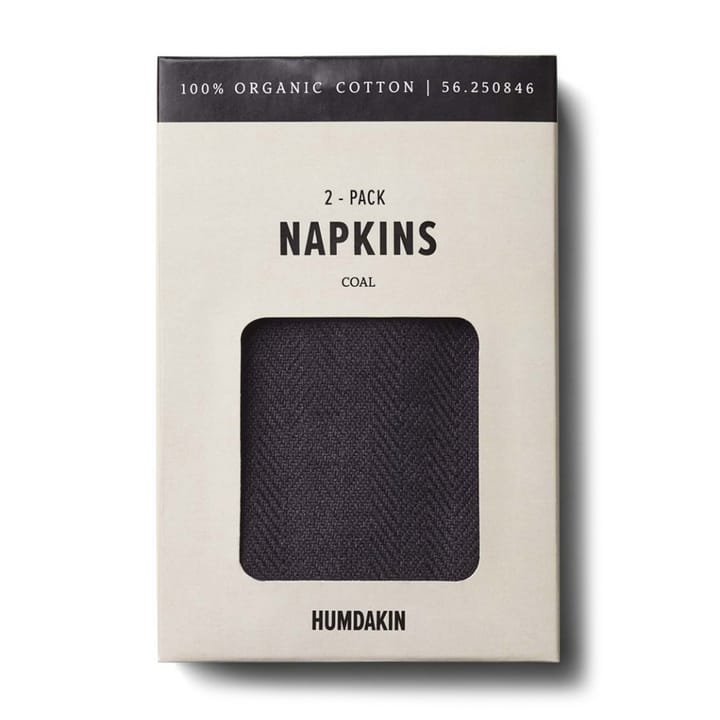 Humdakin fabric napkin 40x40 cm 2-pack, Coal Humdakin