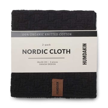 Humdakin Nordic dishcloth 28x28 cm 2-pack - Coal - Humdakin