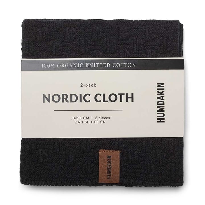 Humdakin Nordic dishcloth 28x28 cm 2-pack, Coal Humdakin