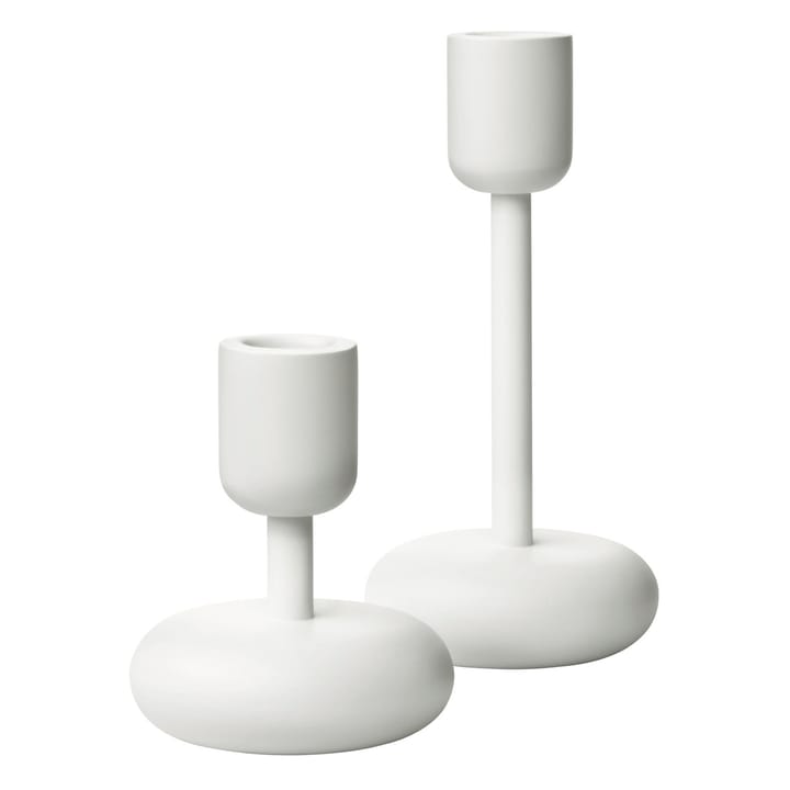 Nappula candle sticks set, white Iittala