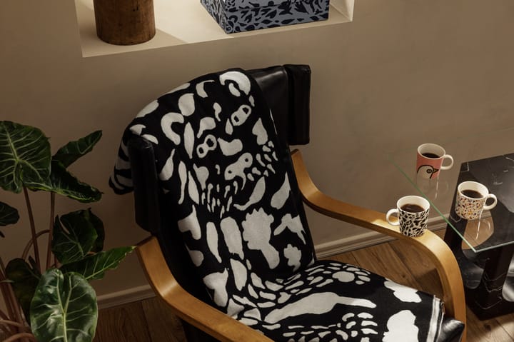 Oiva Toikka Cheetah wool throw 130x180 cm, Black-white Iittala