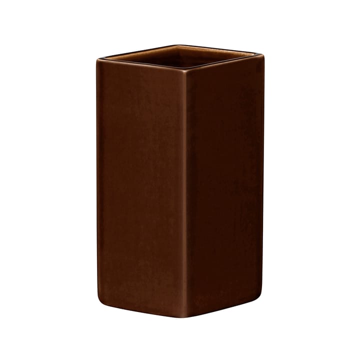 Ruutu ceramic vase 180 mm, brown Iittala