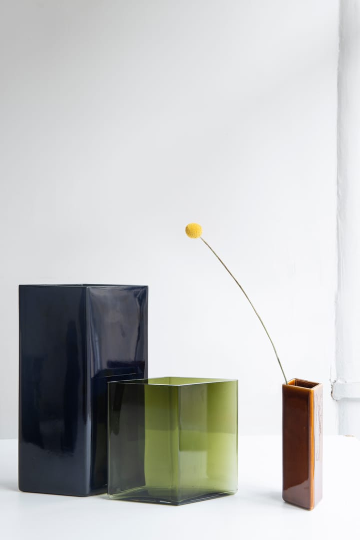 Ruutu vase 20.5x18 cm, moss green Iittala