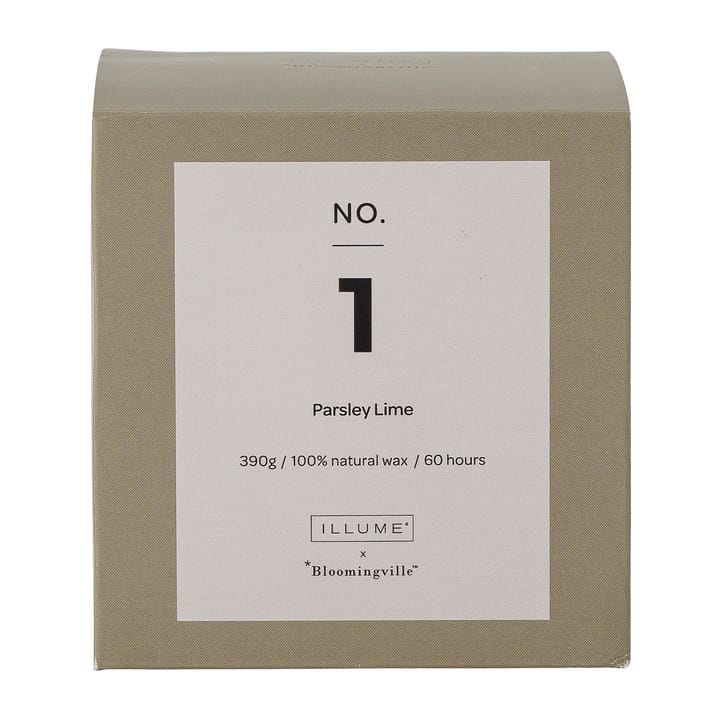 NO. 1 Parsley Lime scented candle, 390 g + Giftbox Illume x Bloomingville