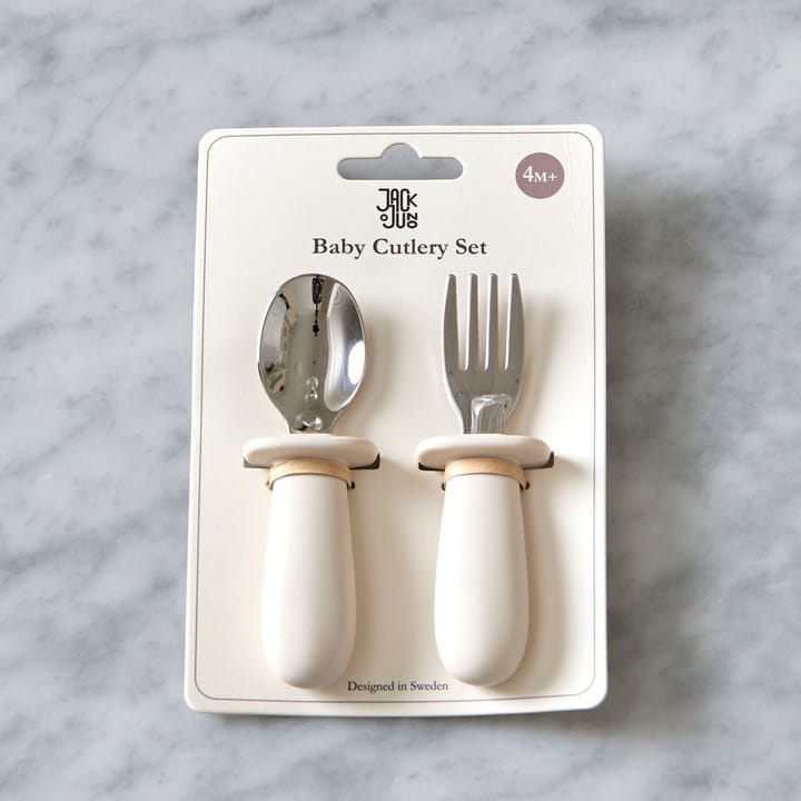 Baby cutlery set 2 pieces, Cream Jack o Juno