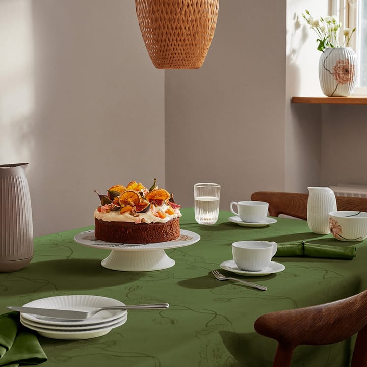 Hammershøi Poppy damask tablecloth green, 150x200 cm Kähler