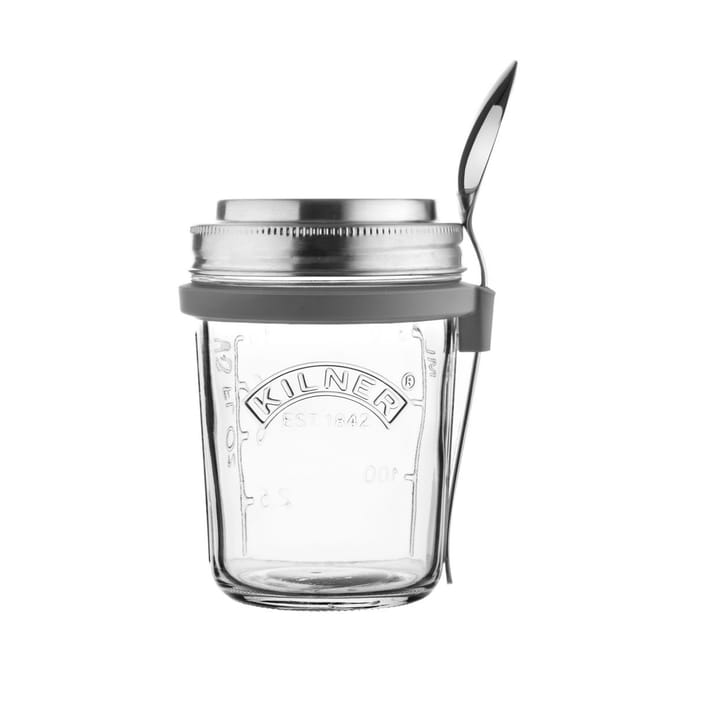 Breakfast set glass bowl + spoon, 0,35 L Kilner