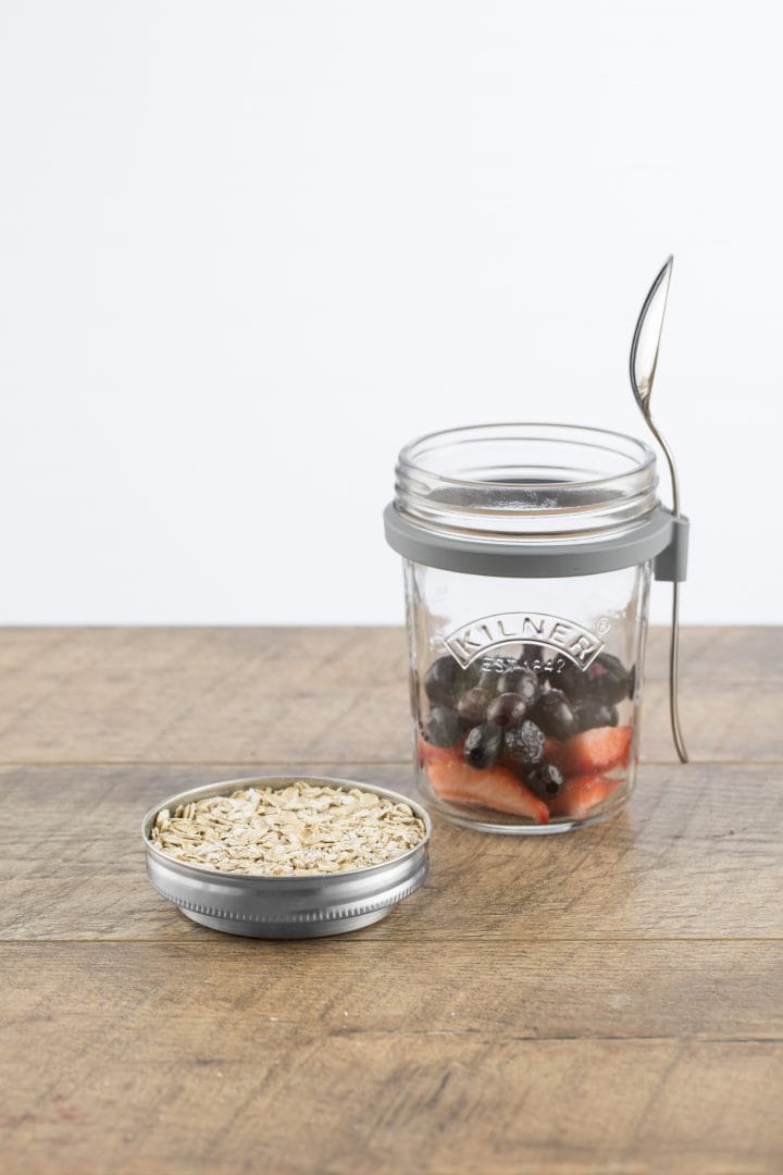 Breakfast set glass bowl + spoon, 0,35 L Kilner