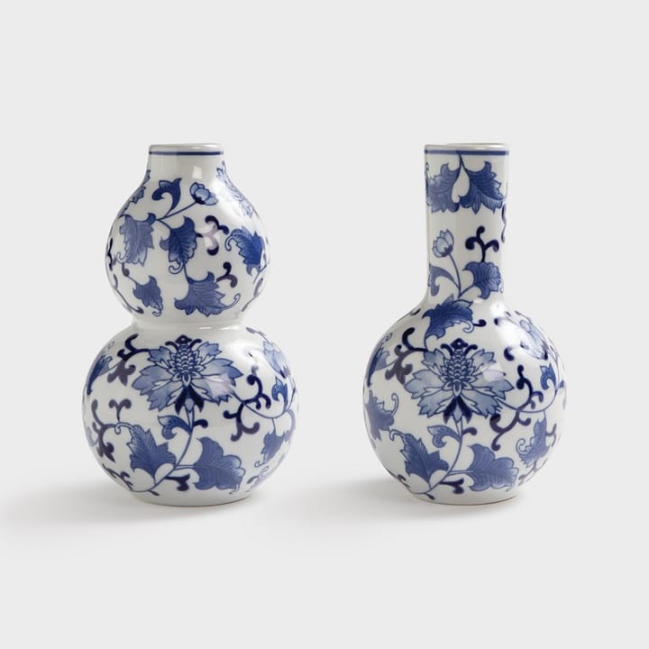 Dutch delight vase large 2-pack, White-blue &Klevering