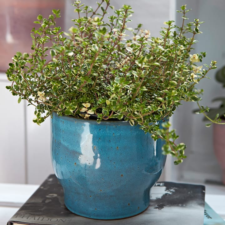 Knabstrup outdoor flower pot Ø16.5 cm, dusty blue Knabstrup Keramik