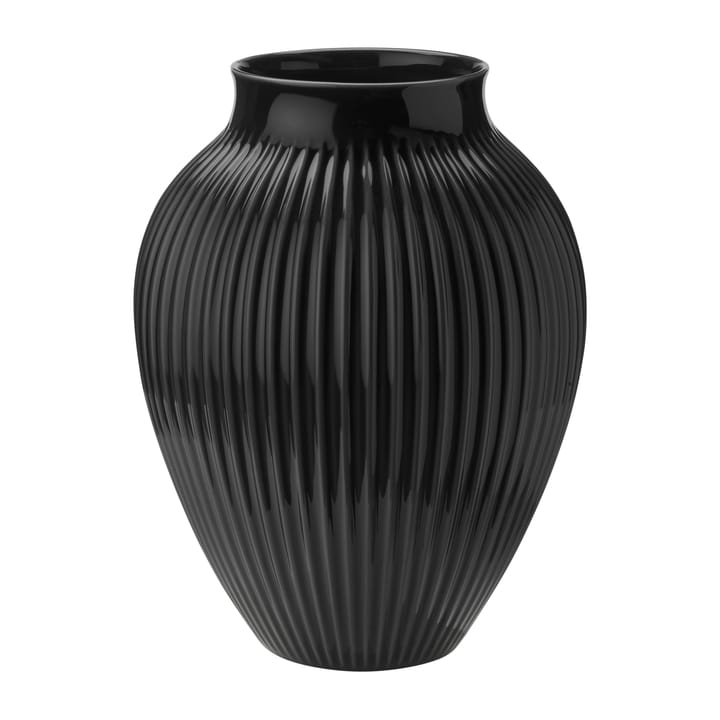 Knabstrup vase fluted 35 cm, Black Knabstrup Keramik