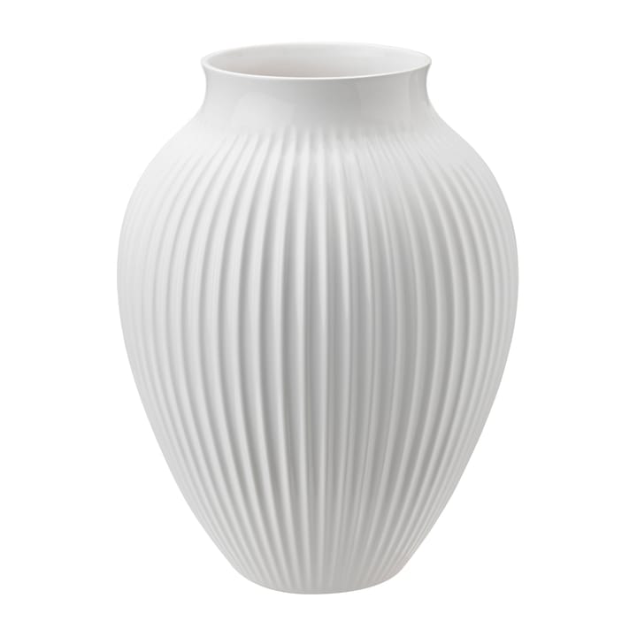 Knabstrup vase fluted 35 cm, White Knabstrup Keramik