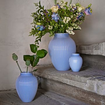 Knabstrup vase ribbed 20 cm - lavender blue - Knabstrup Keramik