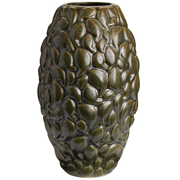 Leaf vase Limited Edition 40 cm, Khaki green Knabstrup Keramik