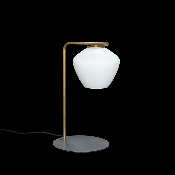 DK table lamp, Raw brass/matte white Konsthantverk