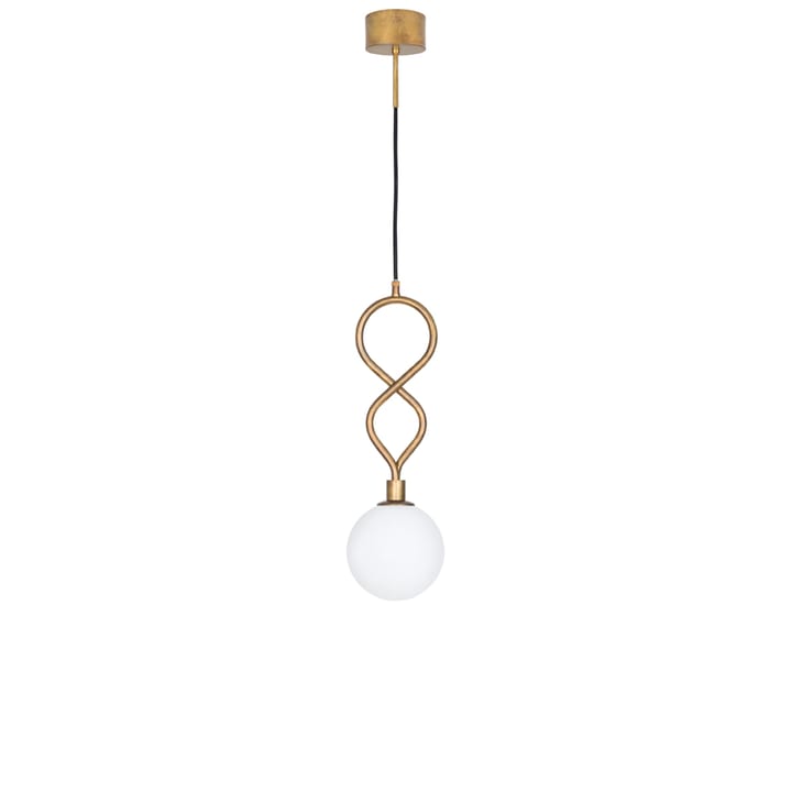 Eld Klot pendant - Raw brass, matte white - Konsthantverk