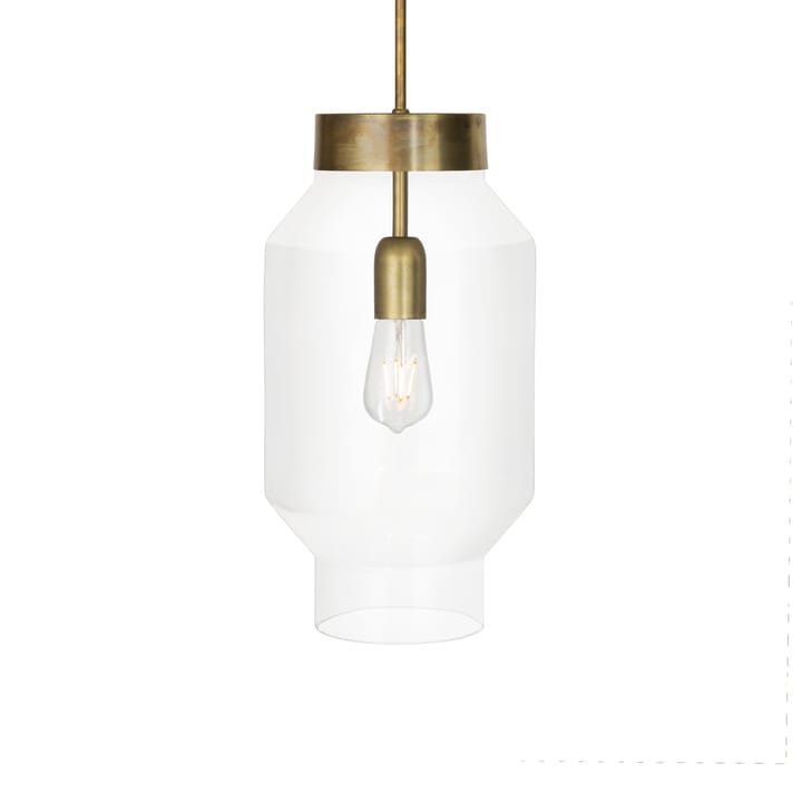 Fenomen pendant - Clear glass, raw brass, large - Konsthantverk