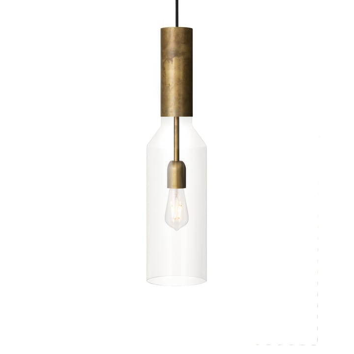 Fenomen pendant - Clear glass, raw brass, small - Konsthantverk