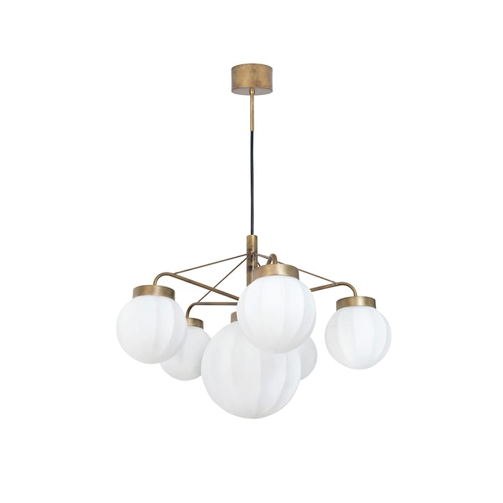 Klyfta 6-Low pendant - Raw brass/ white - Konsthantverk