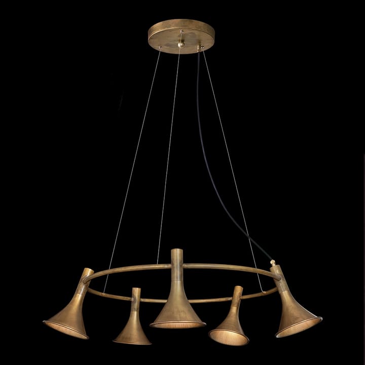 Megafon 5-Low Round pendant, Raw brass Konsthantverk