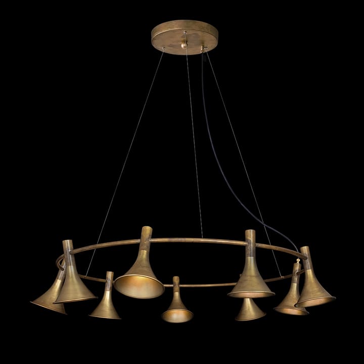 Megafon 9 - Low ceiling lamp, Raw brass Konsthantverk