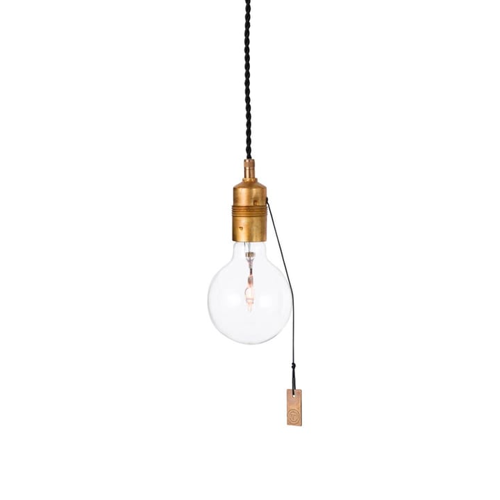 Single pendant - Raw brass, with pull switch - Konsthantverk