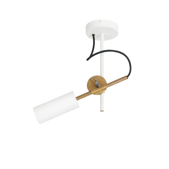 Stav ceiling lamp - White/raw brass, spotlight 1-light - Konsthantverk