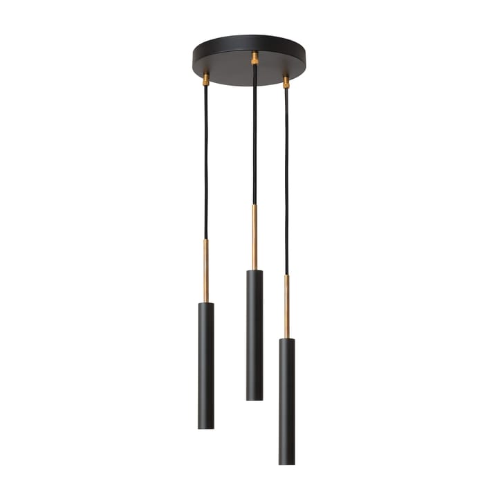 Stav pendant 3 round ceiling plate - Black/raw brass - Konsthantverk