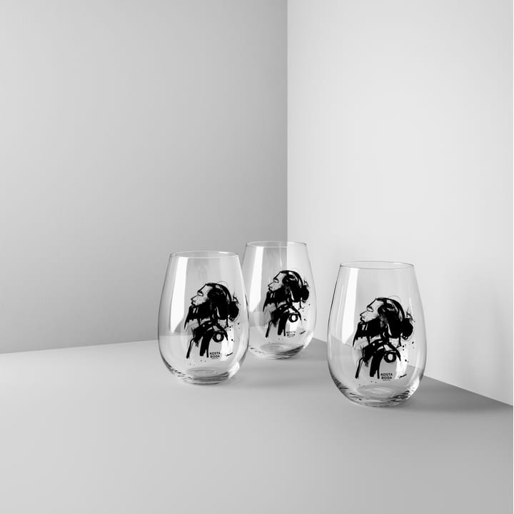 All about you glass 57 cl 2-pack, Love him (grey) Kosta Boda