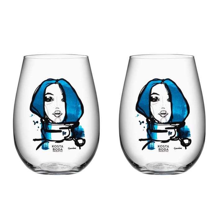 All about you glass 57 cl 2-pack, miss you (blue) Kosta Boda