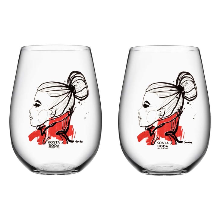 All about you glass 57 cl 2-pack - want you (red) - Kosta Boda