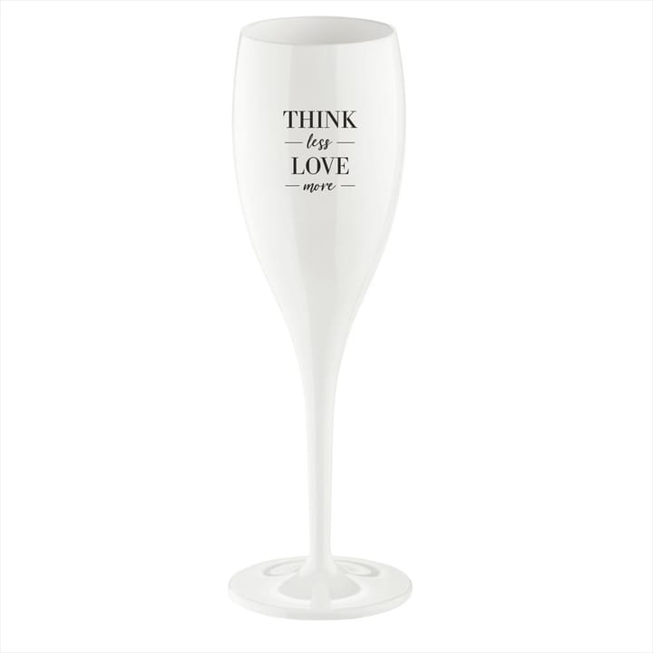 Cheers champagne glasses with print 10 cl 6-pack, Think less love more Koziol