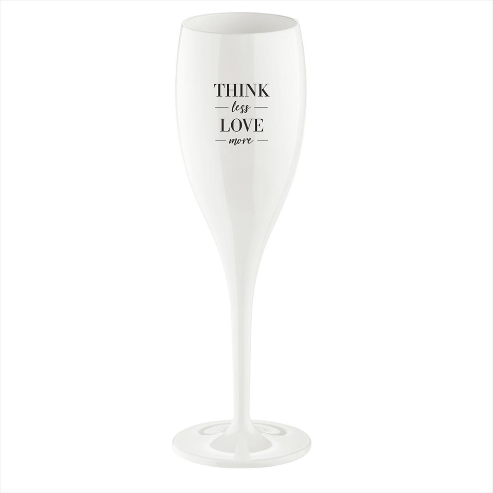 Koziol Cheers champagne glasses with print 10 cl 6-pack Think less love more