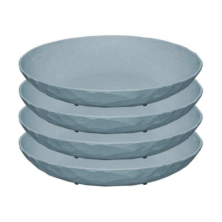 Club deep  plate Ø22 cm 4-pack, Natural flower blue Koziol