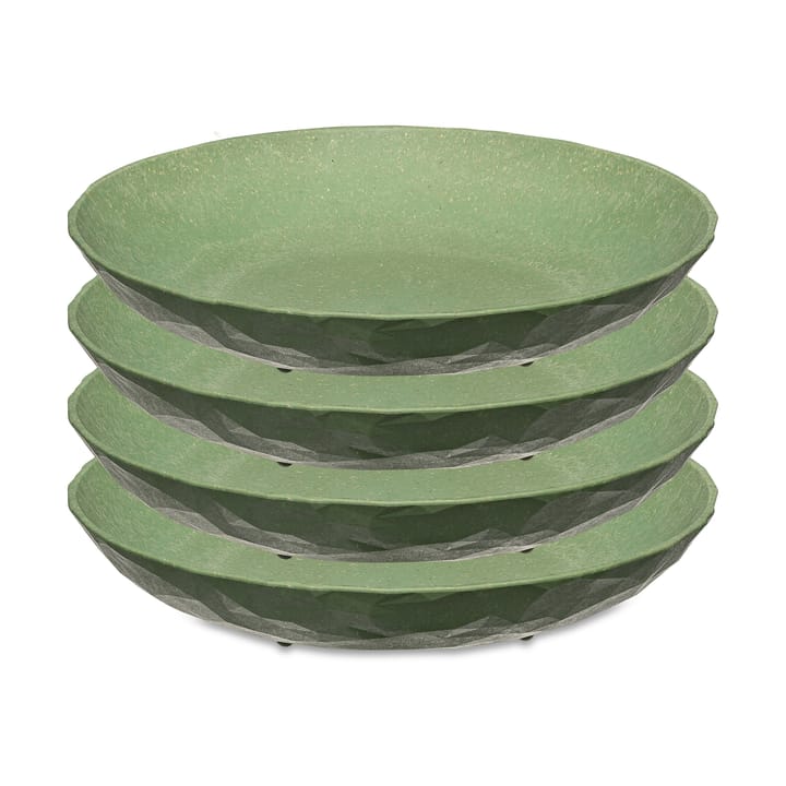 Club deep  plate Ø22 cm 4-pack, Natural leaf green Koziol