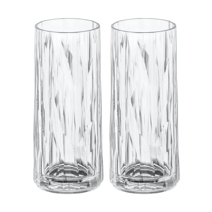 Club No. 3 long drink glass plastic 25 cl 2-pack, Crystal clear Koziol