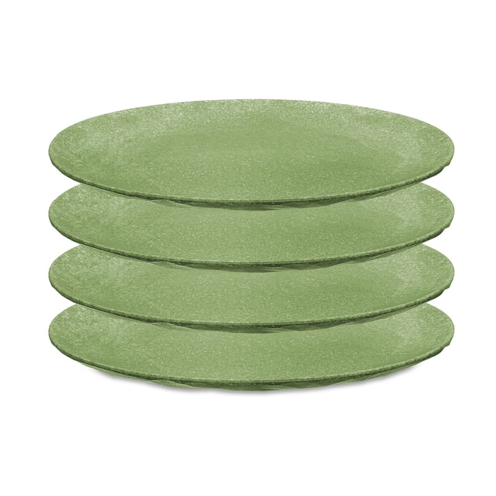 Club plate Ø26 cm 4-pack, Natural leaf green Koziol