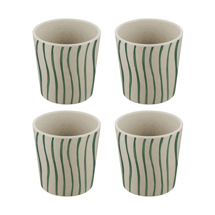 Connect cup S 19 cl 4-pack, Monstera stripes Koziol