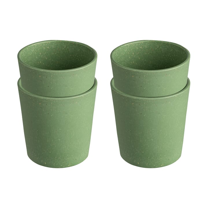 Connect cup S 19 cl 4-pack, Natural leaf green Koziol